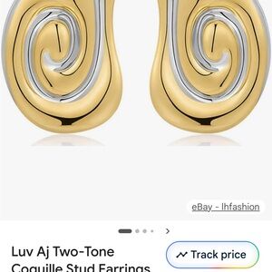 Luv Aj Two-Tone Gold and Silver Swirl Earrings